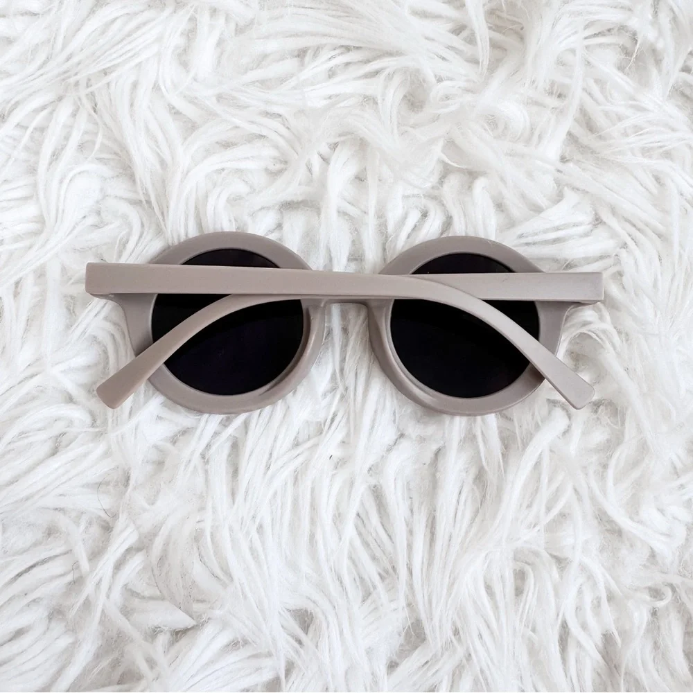 NWT Baby Toddler Round Taupe Sunglasses Dark Lenses